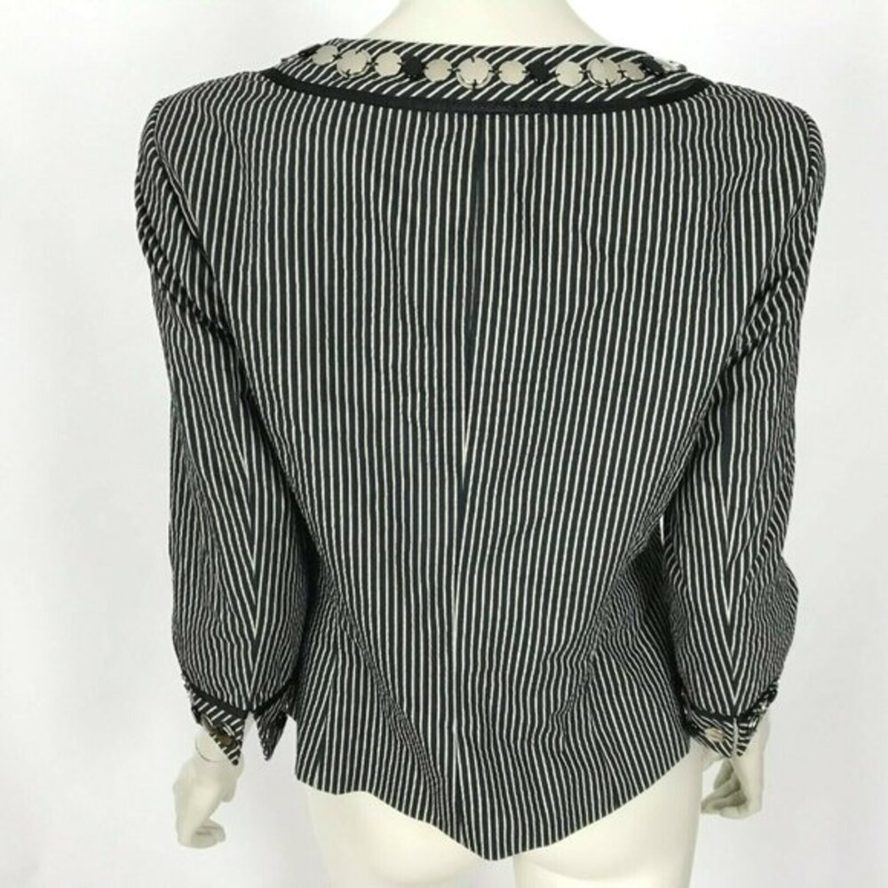 Worth Black Striped Embellished Blazer Jacket NWOT - Picture 2 of 8